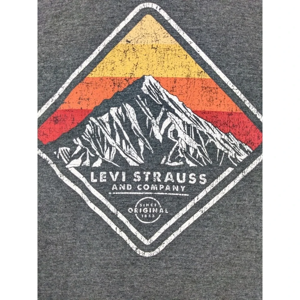Levis Strauss Mens‎ T Shirt Size L Cotton Blend  Gray